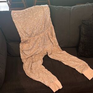 Sequin Strapless Jumpsuit